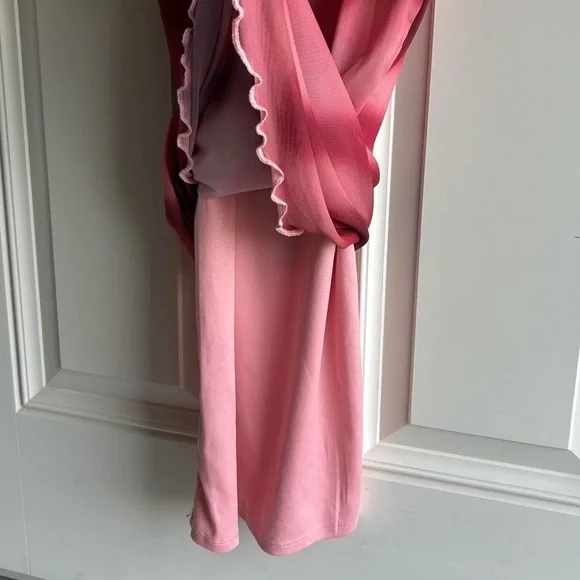 Almost Famous Short Sleeve Funnel Neck Maxi Dress Size Small Y2K - Picture 6 of 8